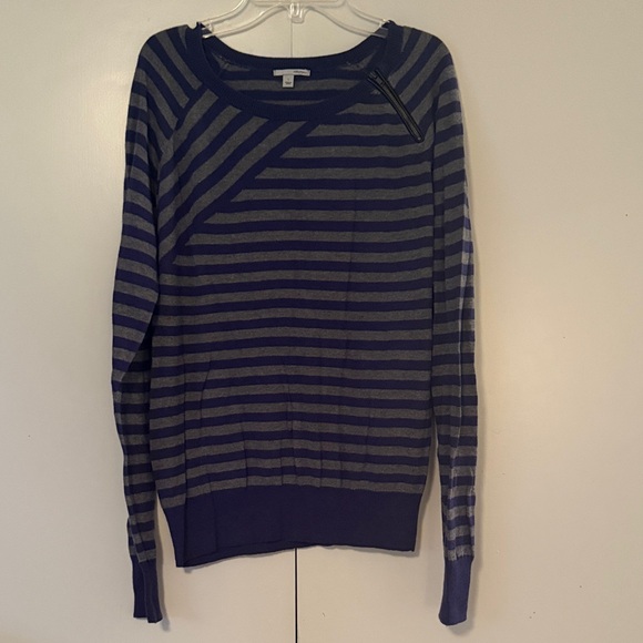 Nordstrom Halogen striped purple and gray sweater - Picture 1 of 5